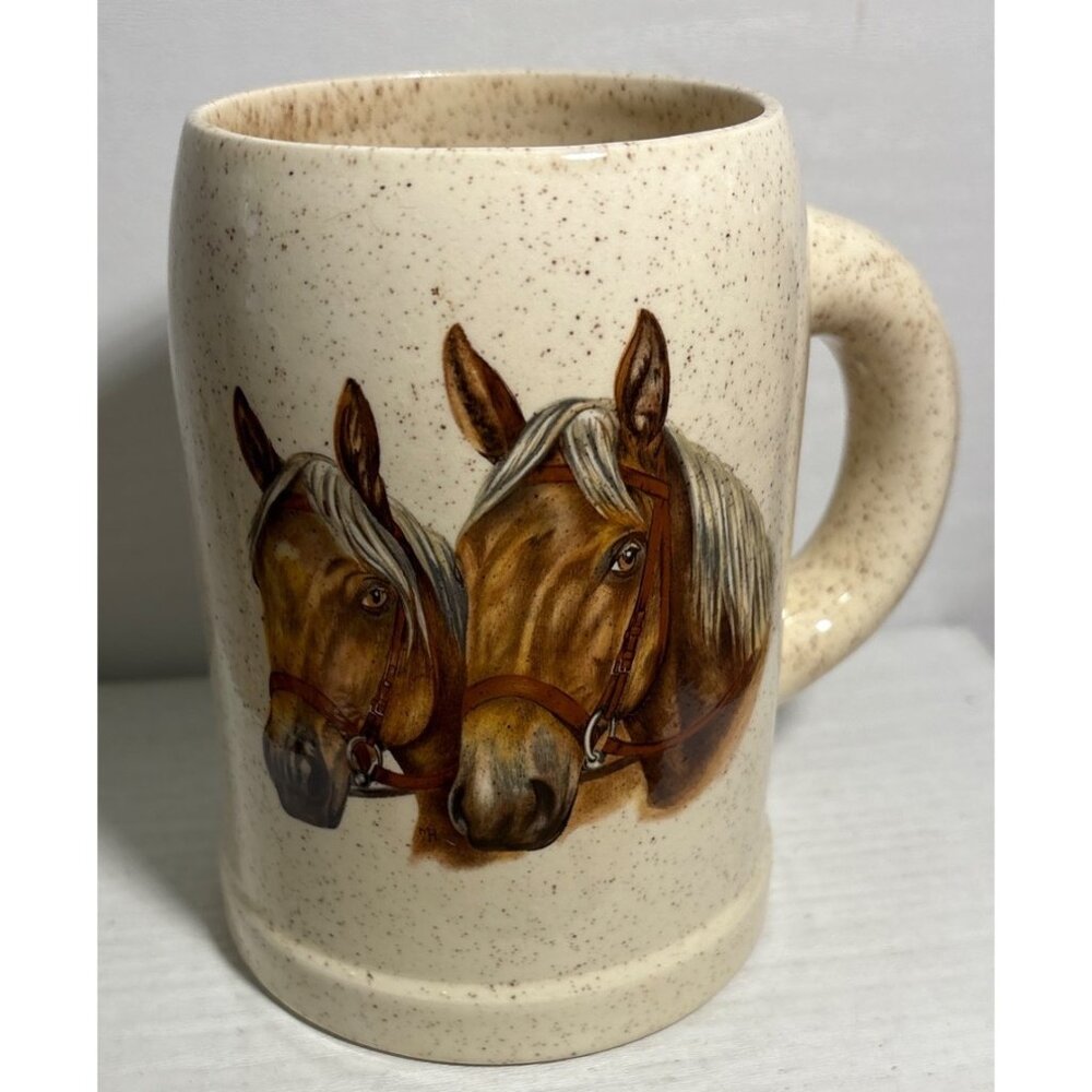 Ceramic Stein Horses Lot of 3 Handcrafted By Fossil Craft Canada - Picture 2 of 12
